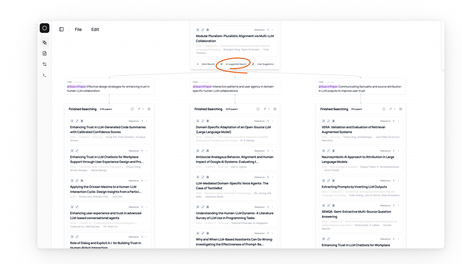 AI-suggested search
